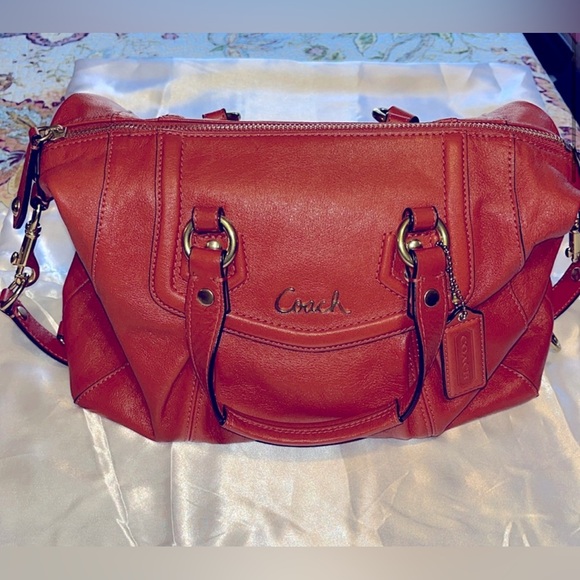 Coach Leather Ashley Burnt Orange convertible Bag W/ Hang tag EUC - Picture 1 of 14